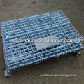 Folding stackable wire storage cage with wheels(manufacturer)